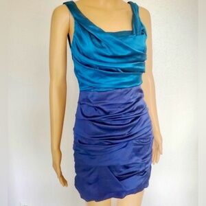 NWOT Express Teal and Navy Mini Dress